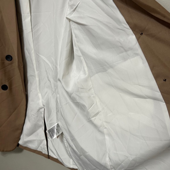 H&M Double Breasted Blazer Women's M Camel Tan NWT Preppy Academic Professional - Picture 14 of 16